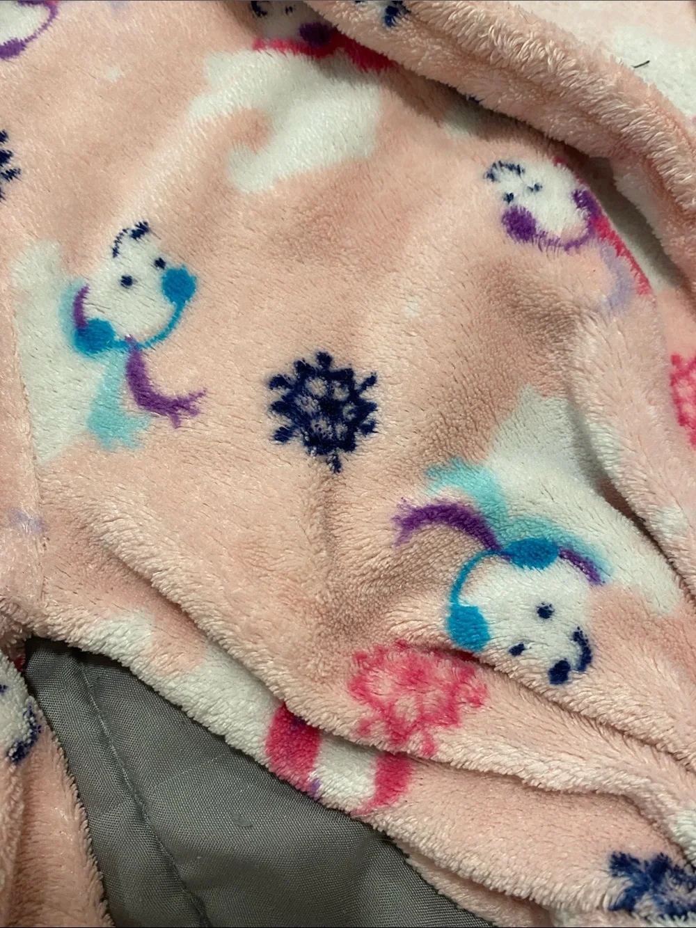 Faded Glory Pink Plush Polar Bear Print Kids Robe